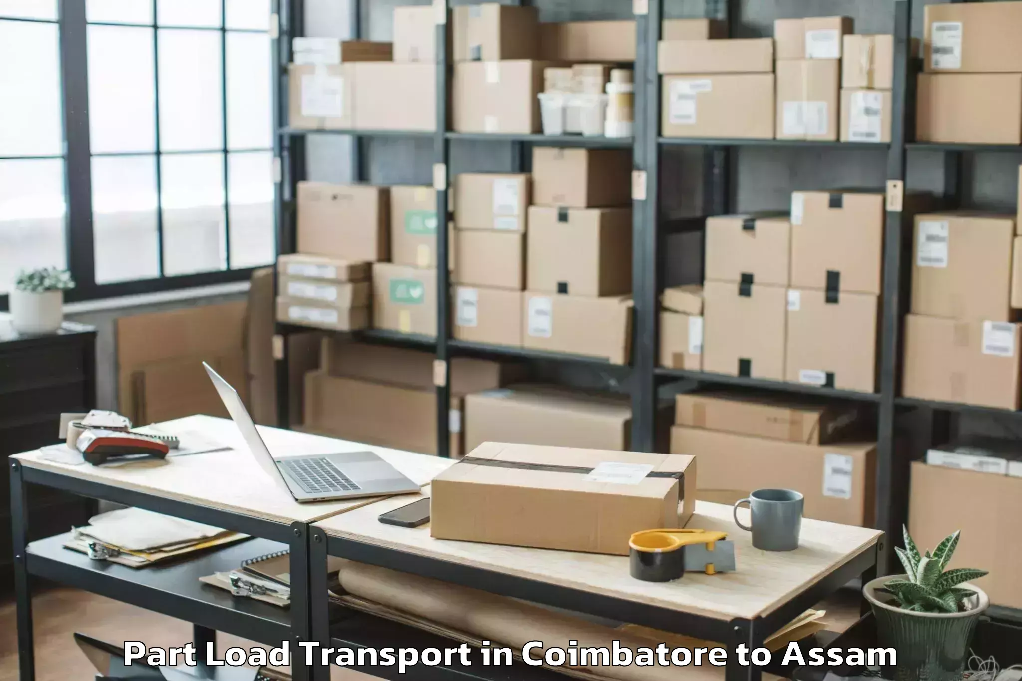 Hassle-Free Coimbatore to Kampur Town Part Load Transport